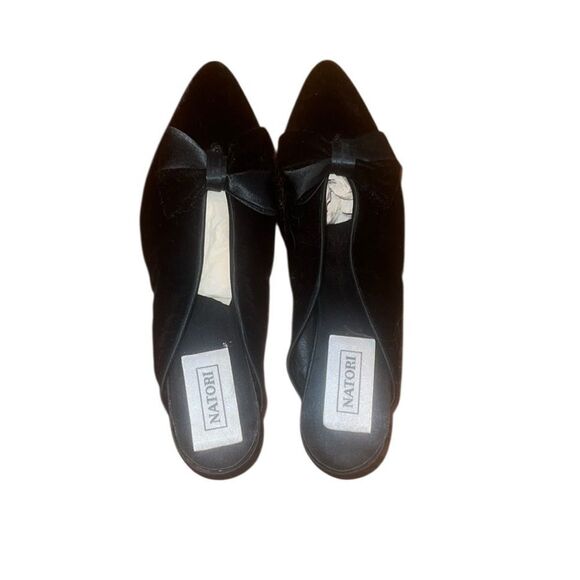 Natori Women's Black Velvet Mules Size 6 - Picture 1 of 5